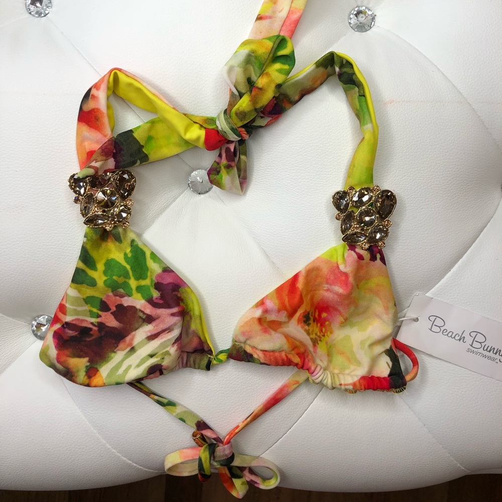 NWT Beach Bunny Tropical Bikini Halter Top
